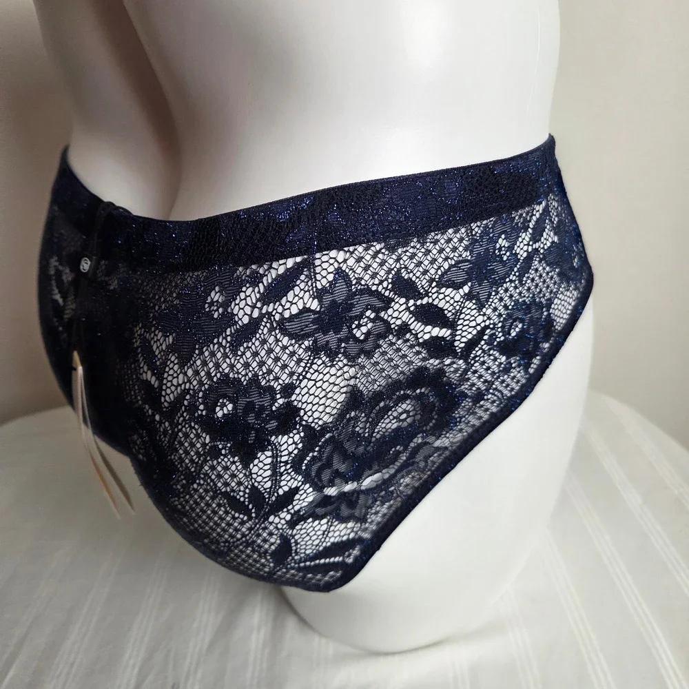 Cosabella Never Say Never Mens Metallic Micro Brief Nocturnal Blue